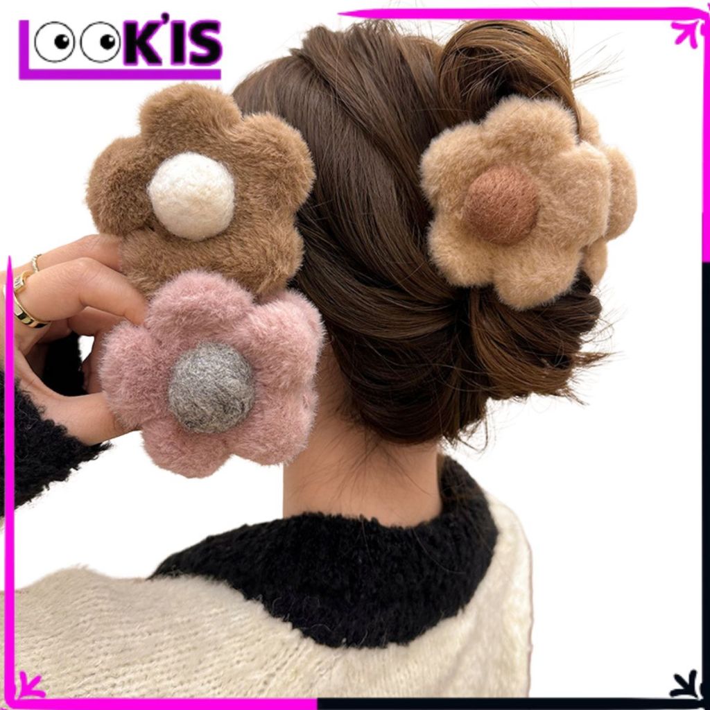 Jual LOOKIS Jepitan Salon Model Bunga Daisy Jepit Rambut Bulu Korea ...