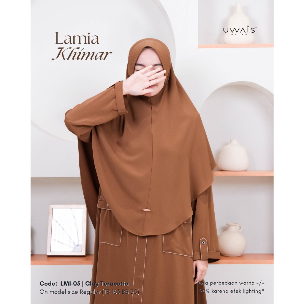 Lamia Khimar Hijab Anti UV Umroh Haji Jilbab Instan Soft Pad Polos Syari Kerudung Anti Tembem