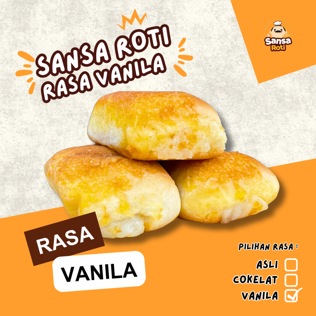 Jual Sansa Roti Rasa Vanilla isi 15 Pcs + (FREE 3 PCS) | Cemilan Roti ...