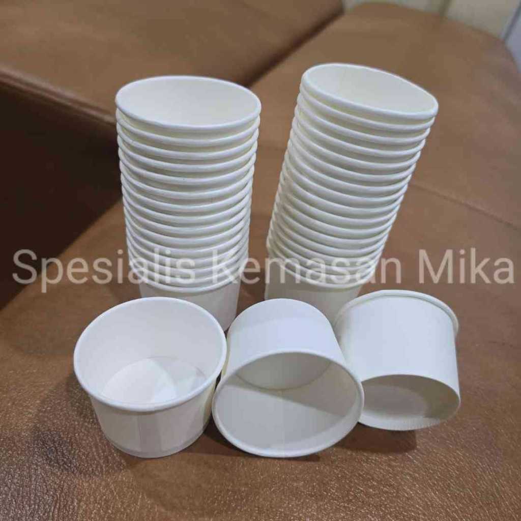Jual [50 PCS] Paper Cup 2 Oz Putih Polos / Paper Cup Ice Cream 2 Oz ...