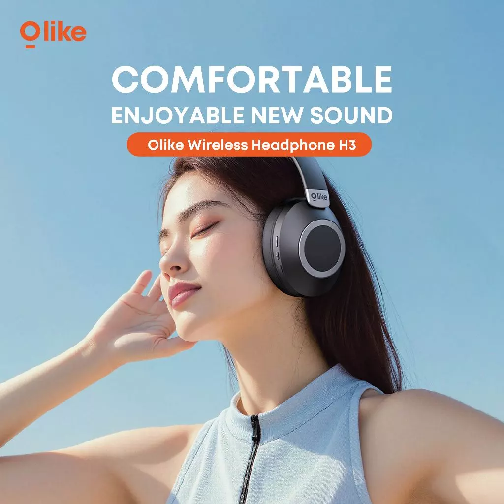 OLIKE Wireless Headphone H3 70 Jam Playing Time Bluetooth 5.4 | Portable & Foldable | 3 EQ Mode ( Normal, Bass, Game ) 
