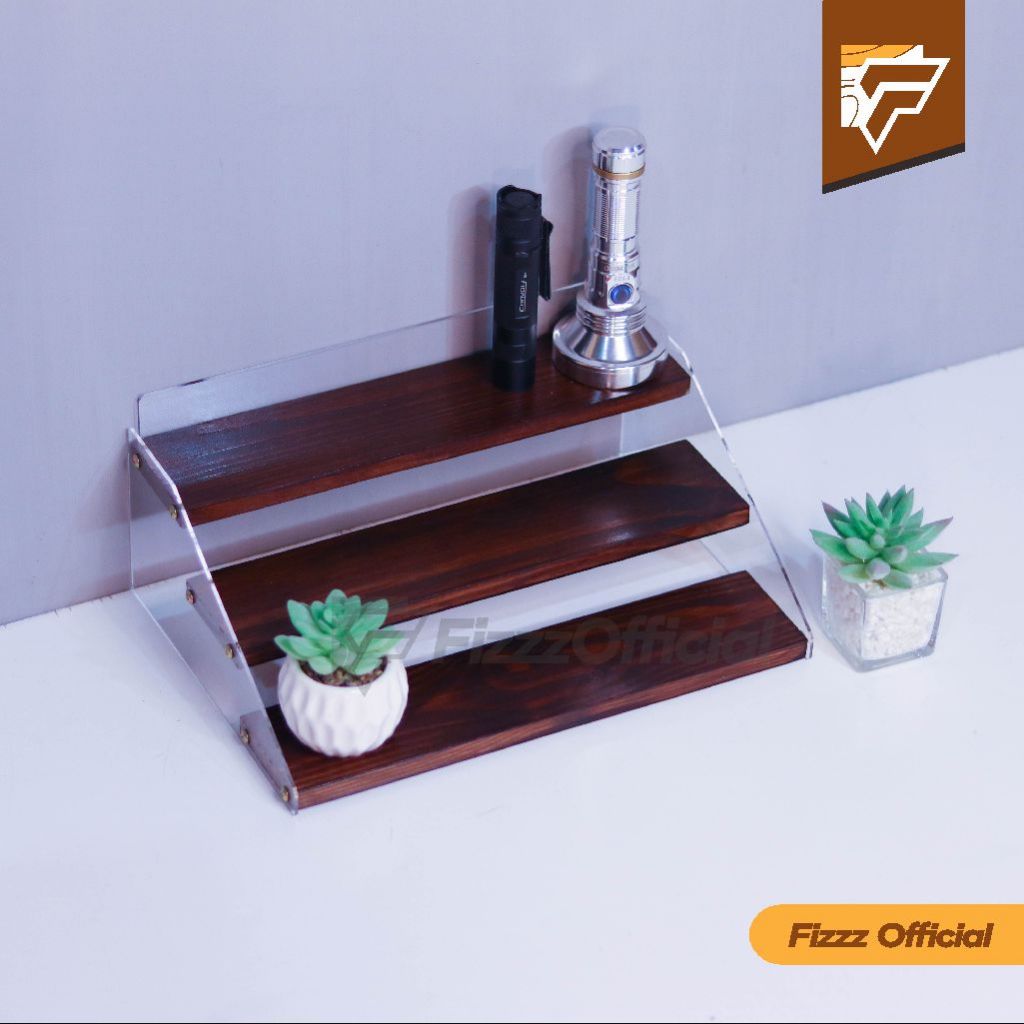 Jual Rak Kayu Akrilik Bening 3 Susun Display Action Figure Finishing ...