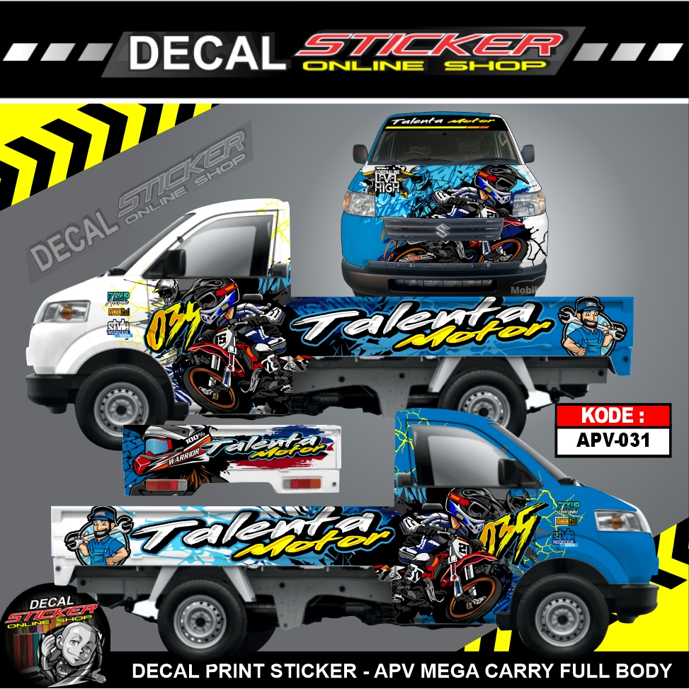 Jual STIKER MOBIL APV PICKUP MEGA CARRY DECAL PRINT STICKER FULL BODY ...