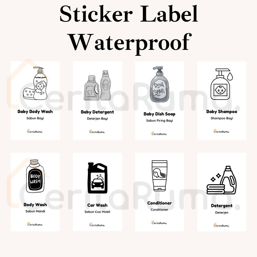 Jual CERITARUMA Stiker Label Botol Sabun | Sticker Label Waterproof ...