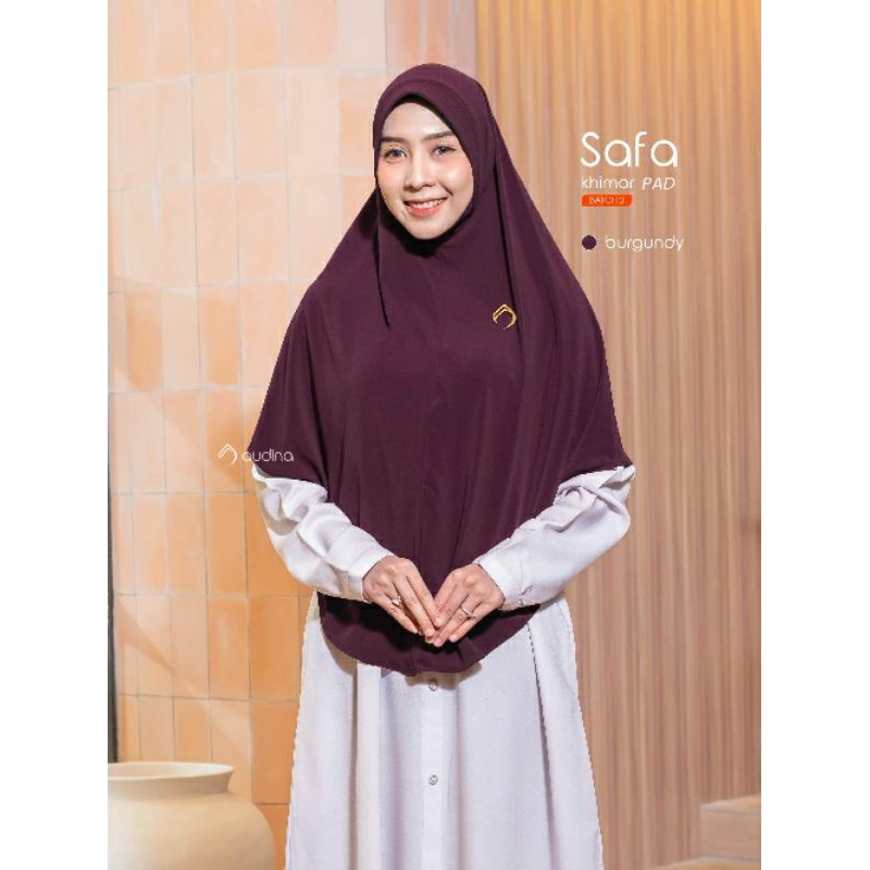 Safa Jilbab Dagu Ped Dan Soft Ped ORI Audina Bahan Jersey Premium Jilbab Hitam Putih Syar'I