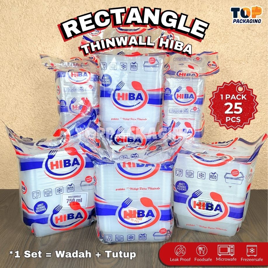 Jual HIBA Thinwall Rectangle Kotak Makan Plastik Ukuran 200 300 500 650 ...