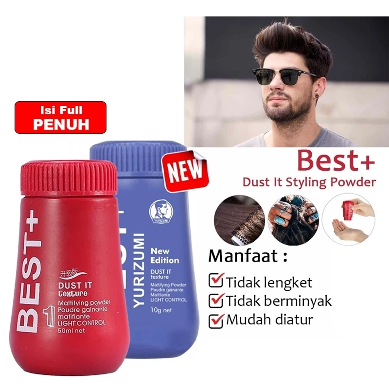 Best+ Hair Powder Pria Upgrade Edition - Bedak Rambut Dust It Hairstyling Texture Mattifying 10g | AutoStock