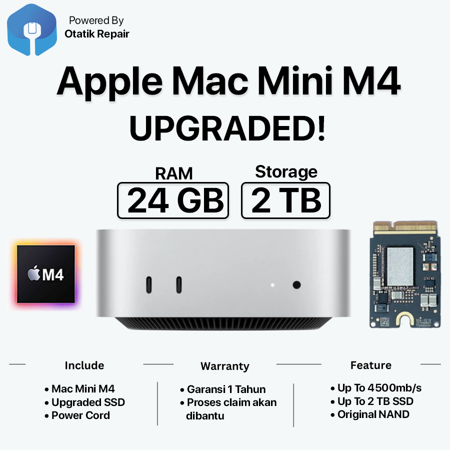 Jual Mac Mini M4 2TB RAM 24GB Ada Varian 1TB dan 512GB | Shopee