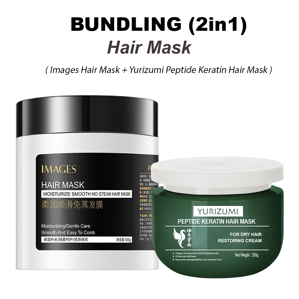 Paket Set 2in1 Hair Mask & Images Hair Mask Treatment Rambut Ala Salon | AutoStock
