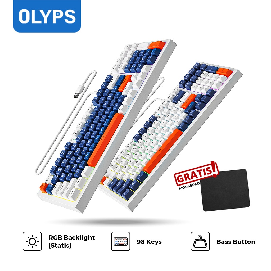 Jual OLYPS Keyboard Gaming RGB Kabel USB 98 Key Keyboard Laptop With FN ...