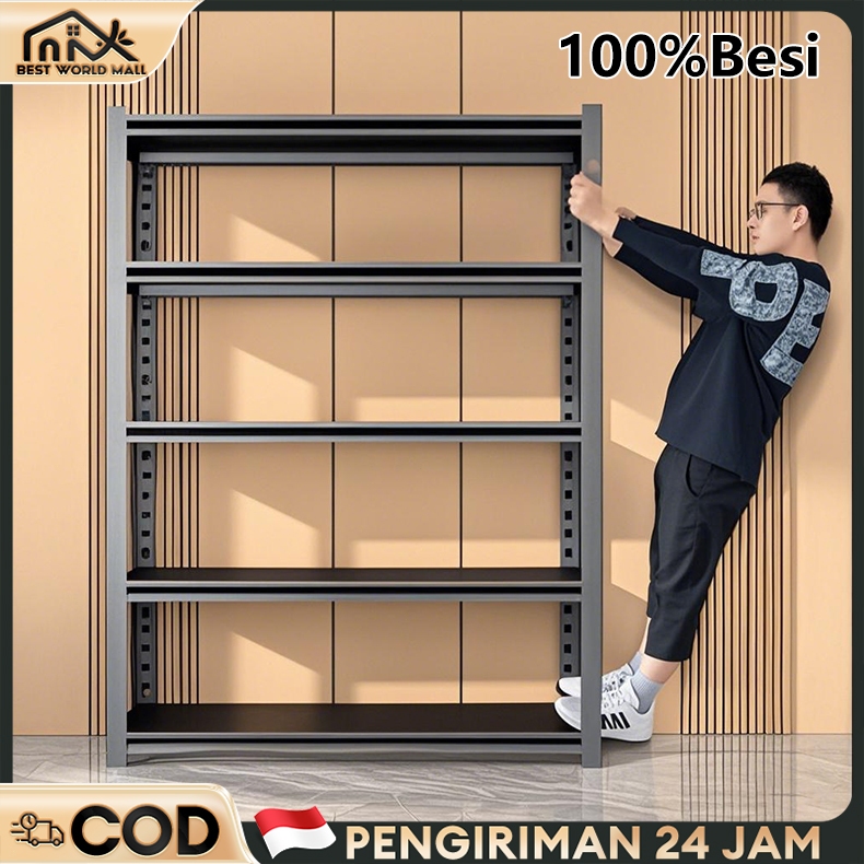 Jual Full iron Rak Besi 5 Susun Rak Gudang Rak Dapur Rak Buku Rak ...