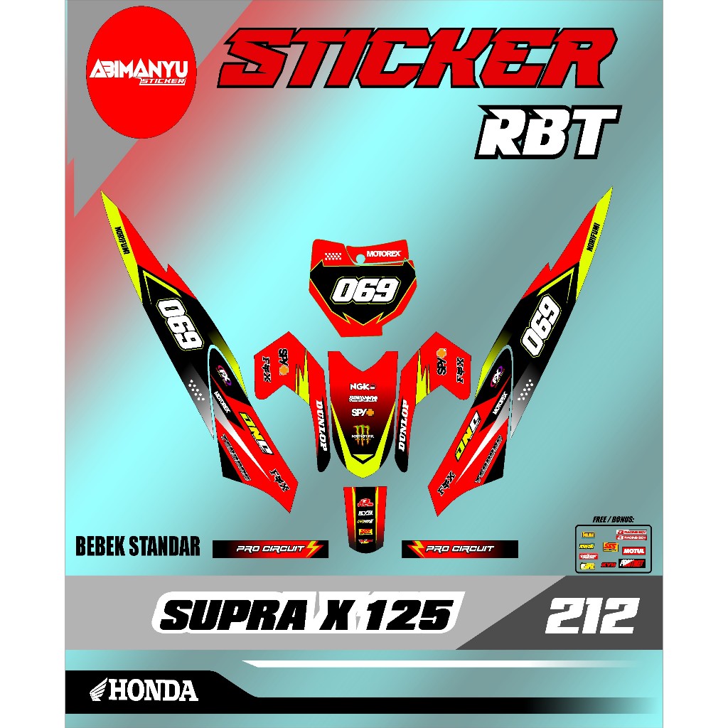 Jual STICKER SEMI FULL BODY MOTOR RBT SUPRA X 125 RBT BEBEK MODIF ...