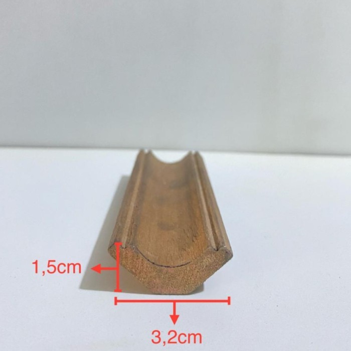 Jual Lis Profil Kayu Meranti AR 45 (3,2x1,5cm) / Lis Kayu Moulding ...