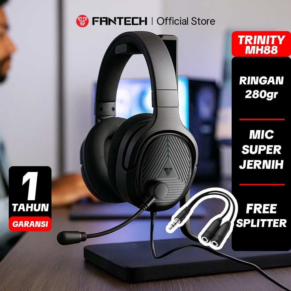 Fantech TRINITY MH88 Headset Gaming PC Kabel Terlaris Super Bass Headphone 3.5mm Jack