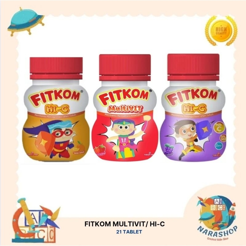 Jual FITKOM Tablet Hisap Multivitamin Anak Rasa Strawberry/Grape/Orange ...