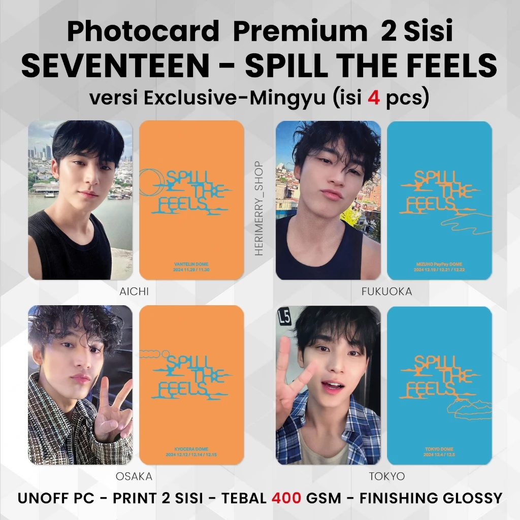 Photocard SEVENTEEN SPILL THE FEELS Premium Dua Sisi untuk Koleksi dan Penggemar