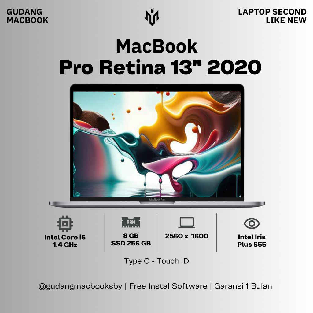 Jual Macbook Pro Retina 2020 13inch Touchbar Core i5 8/256GB Original