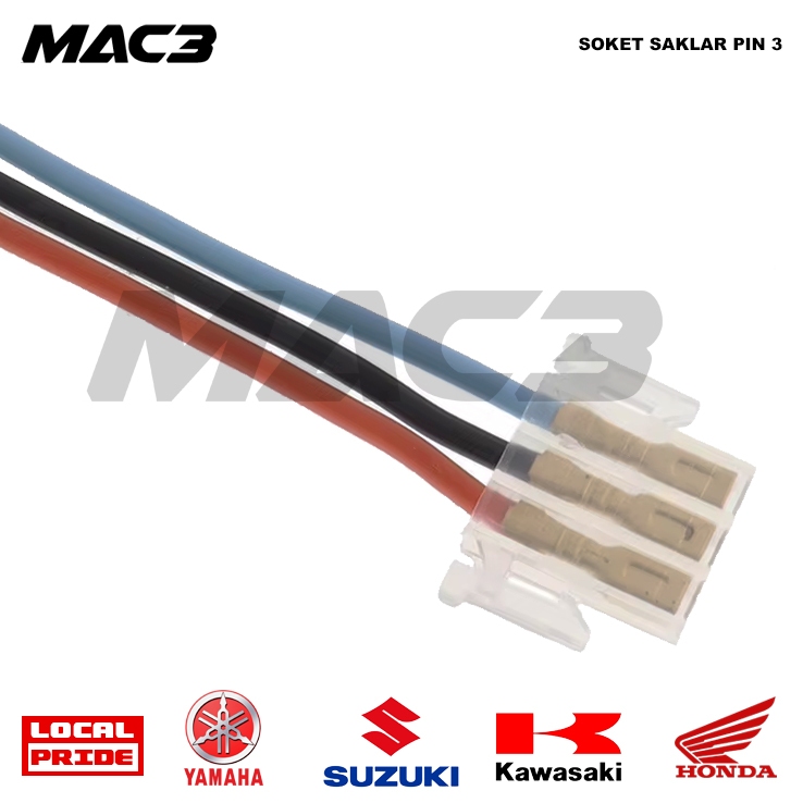 Jual MAC3 Switches 3 pin Plug Terminal Connector socket soket kabel ...