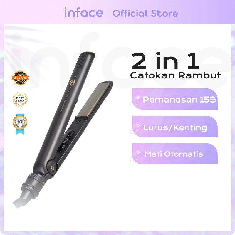 Jual Inface Catokan Rambut 2 in 1 Lurus dan Curly Tahan Lama Catokan ...