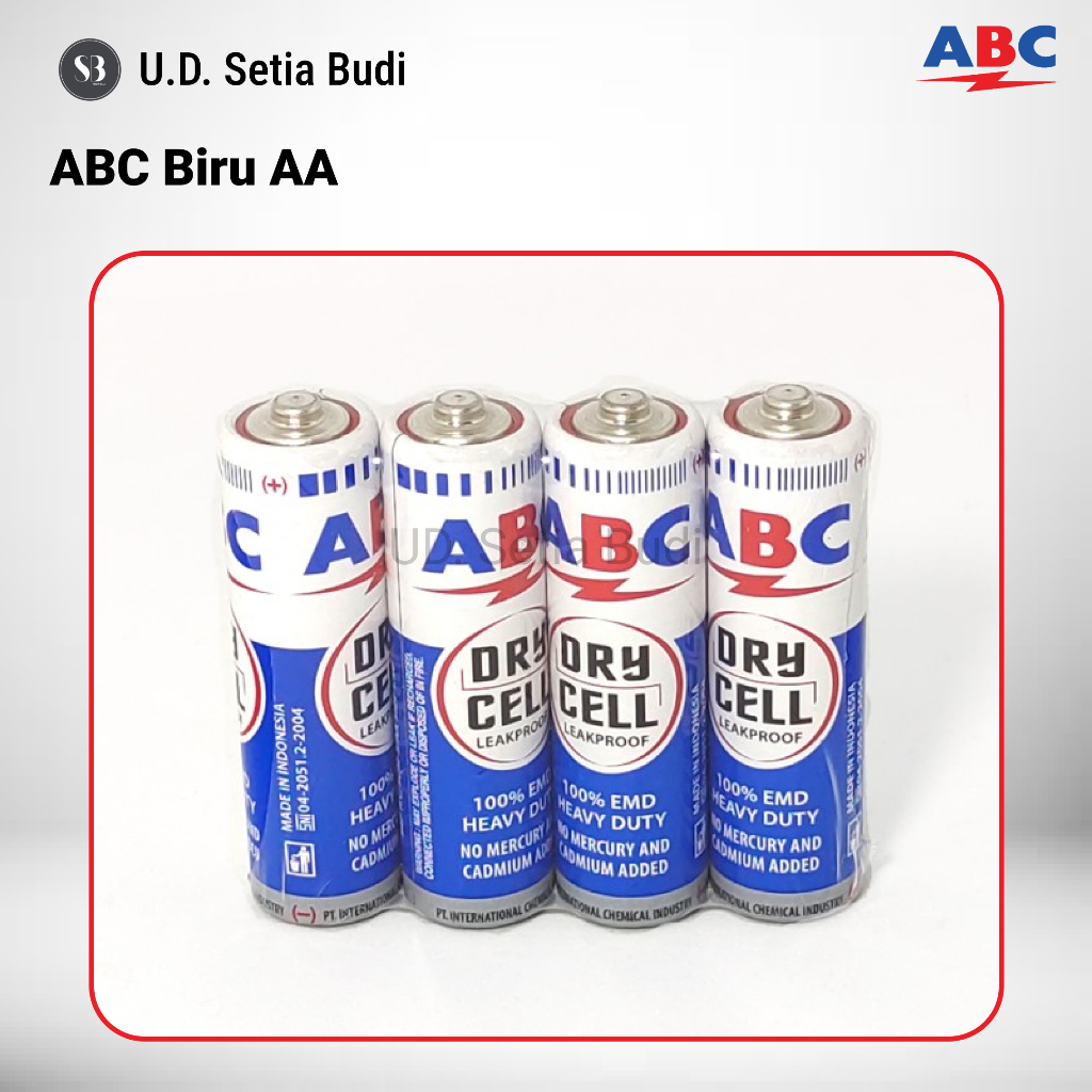 Jual Baterai ABC Biru AA R6 1.5V Original Batre Jam & Remote Isi 4 Pcs ...
