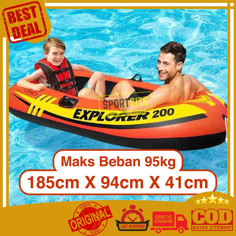 Jual Intex Explorer Rubber Boats 200 Inflatable Raft Boat 185cm x 94cm ...