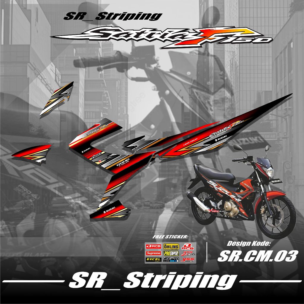 Jual STICKER STRIPING STIKER LIS VARIASI SUZUKI SATRIA FU FACELIFT ...