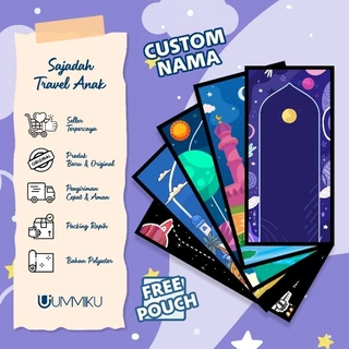 Sajadah Travel Ummiku Custom Nama Free Pouch