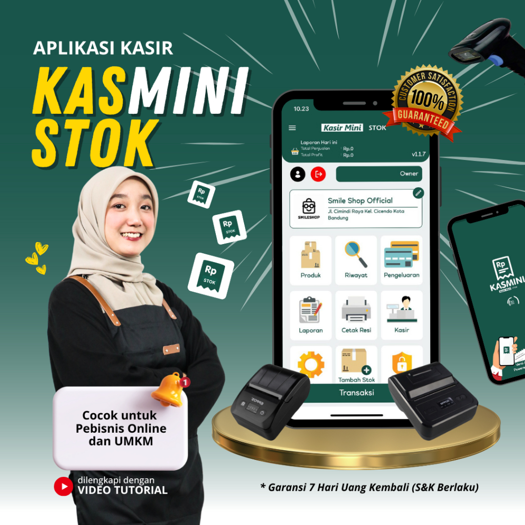 Aplikasi Kasir Android Offline - Untuk UMKM, Usaha Sembako, Warung, Retail, Pakaian, Kosmetik, ATK, Konter, Toko Bangunan, Aksesoris - KASMINI STOK