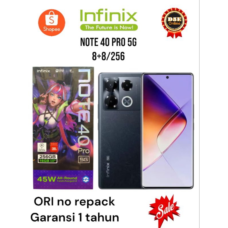 Jual Infinix Note 40 Pro 5G Hitam [8+8/256] baru bergaransi resmi ...
