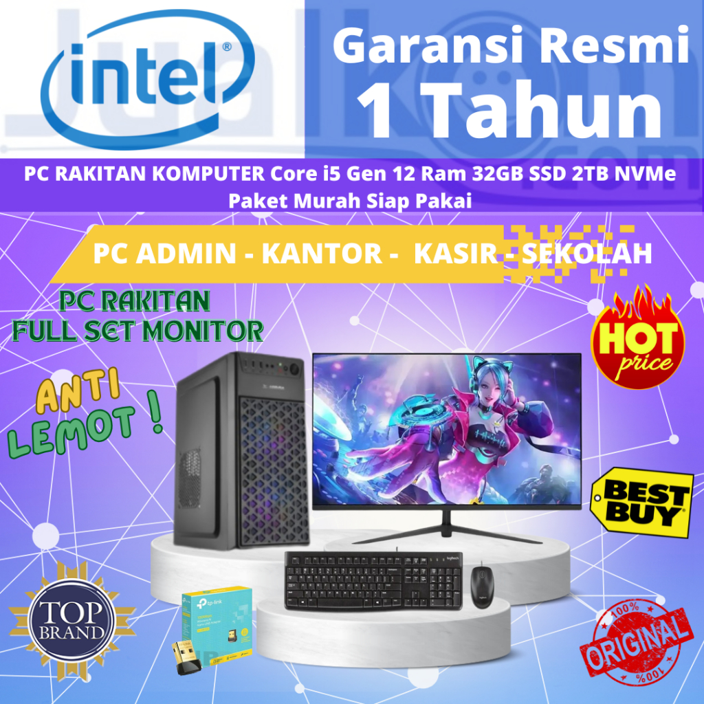 Jual PC Rakitan CPU Komputer Rakitan Gen 12 Core i5-12400 Ram 32GB 2TB ...