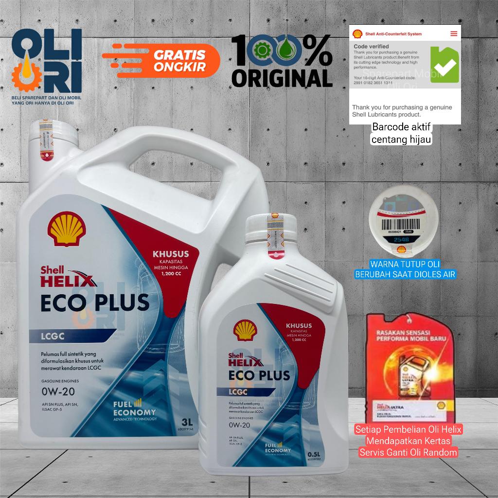 Jual Oli SHELL HELIX ECOPLUS 0W-20 1Liter/3Liter Mobil LCGC Bensin ...