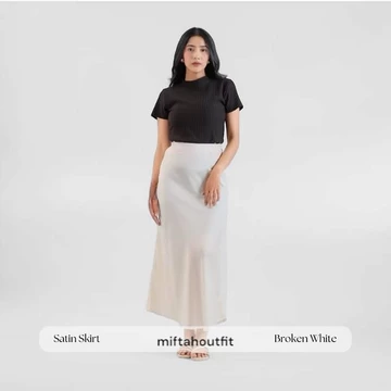 Rok Satin 90CM Satin Long Skirt Rok Satin Panjang S Sampai 3XL