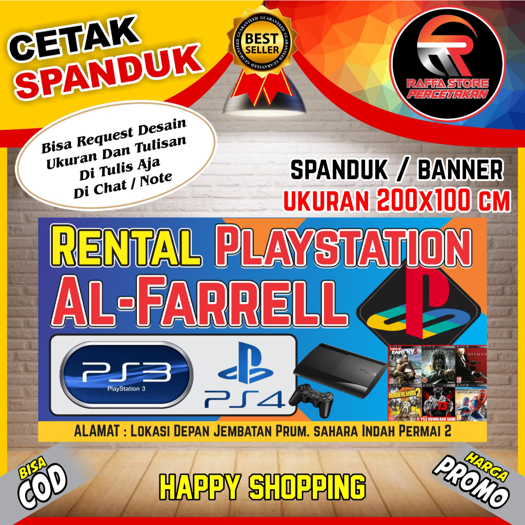 Jual Banner RENTAL PS, PLAYSTATION, Spanduk RENTAL PS PLAYSTATION ...