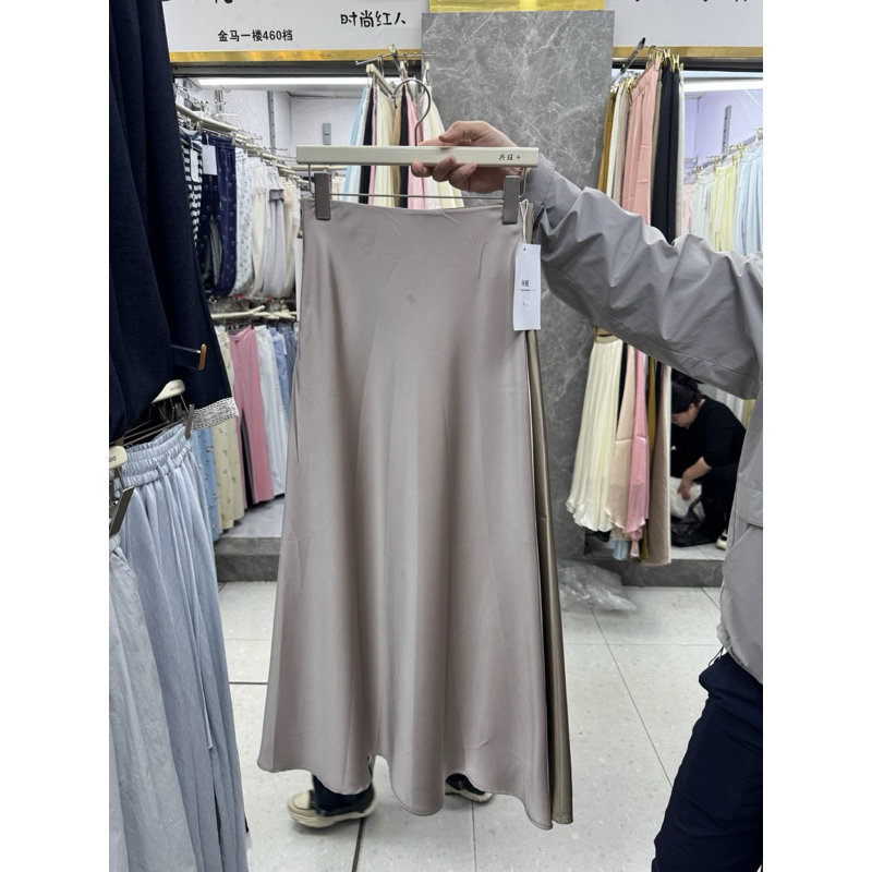 CN729 1701 ROK SATIN PLAIN MERMAID MAXI SKIRT XINGWANG