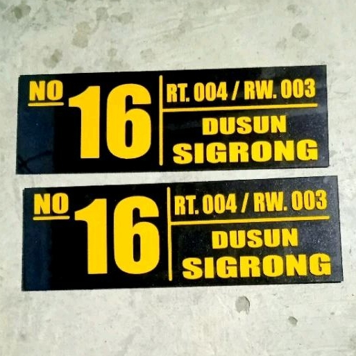 Jual Papan Nomor Rumah Akrilik Custom Nama Jalan Perumahan Gang Blok RT ...