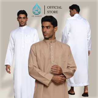 Assabar - Gamis Pria Terbaru baju gamis koko pria Pakaian Islami Laki Laki Jubah Modern Elegan Tren Jubah Pria Terkini - Polos Viskin