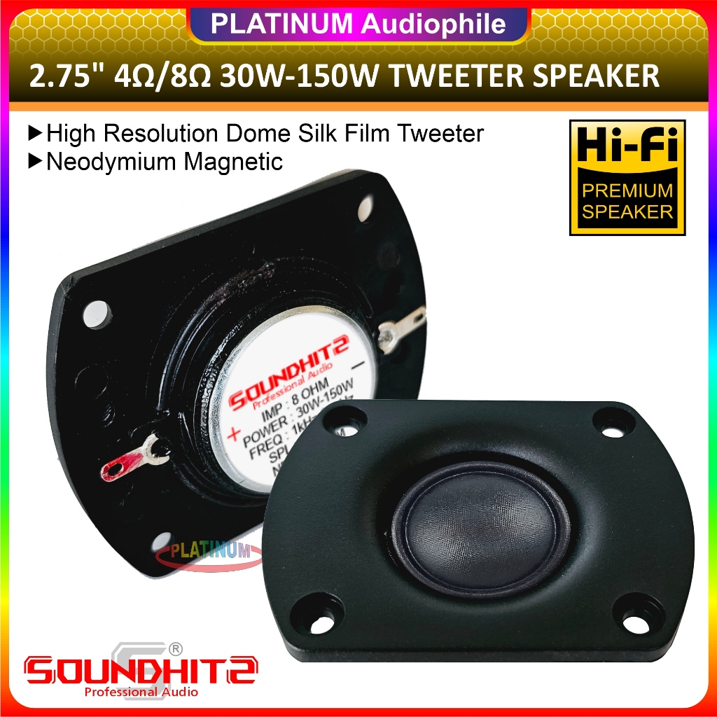 Jual Tweeter 2.75 Inch 4-8 ohm 30W-150W Silk Film Neodymium 2.75 ...