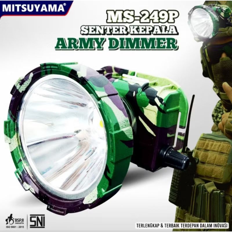 Jual mitsuyama ms-249p senter kepala 80watt cahaya putih loreng ...