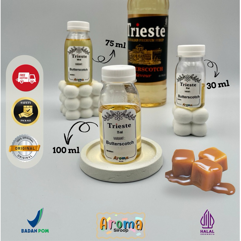 Jual Trieste Syrup - REPACK sirup Trieste Butterscotch (100 ml - 75 ml ...