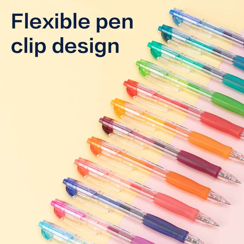 Deli Pulpen Gel Warna  / Color Gel Pen Pulpen Cetek 0.5mm Warna Cerah Vivid Comfortable Grip SA500 (2)