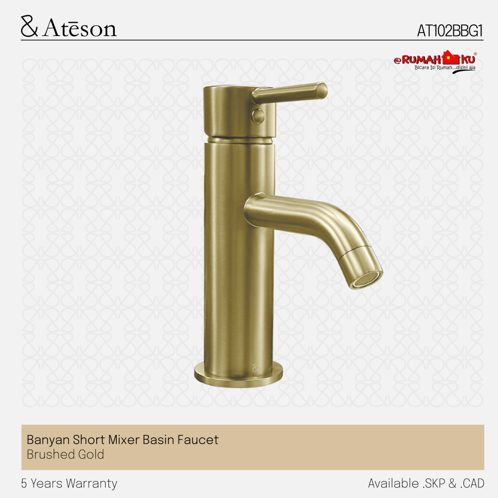 Jual ATESON AT102BBG1 Kran Wastafel Panas Dingin Banyan Short Mixer ...
