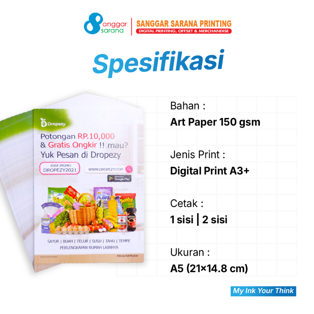 Jual SSP Flyer / Brosur A5 1 Rim Art Paper 150 Flyer Promosi Brosur ...