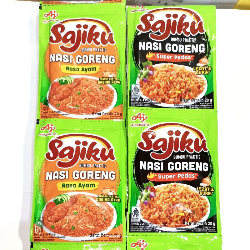 Jual 1 Renceng Sajiku Nasi goreng Rasa Ayam Dan Super Pedas Isi 10 ...