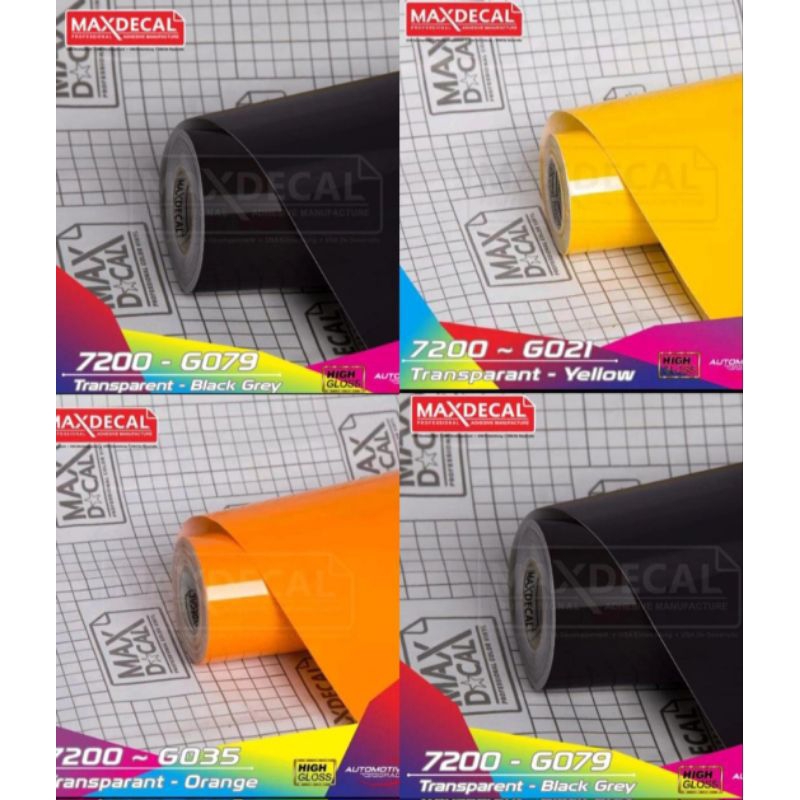 Jual STIKER ORACAL MAXDECAL 7200 | VINYL BLACK GREY & TRANSPARAN ORANGE ...