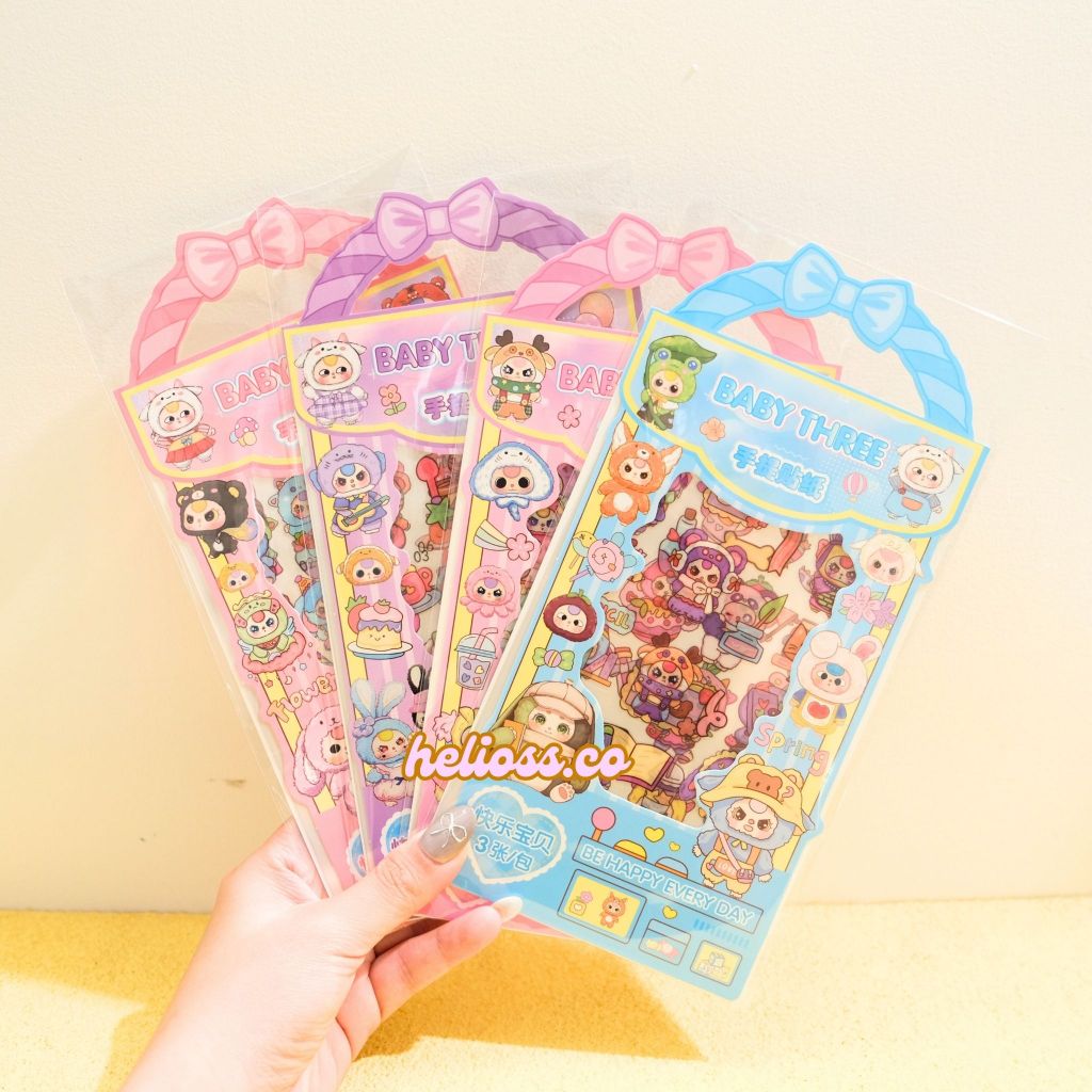 Jual STIKER BABY THREE LUCU STICKER SZ 335 STIKER PANJANG ISI 3 LEMBAR ...