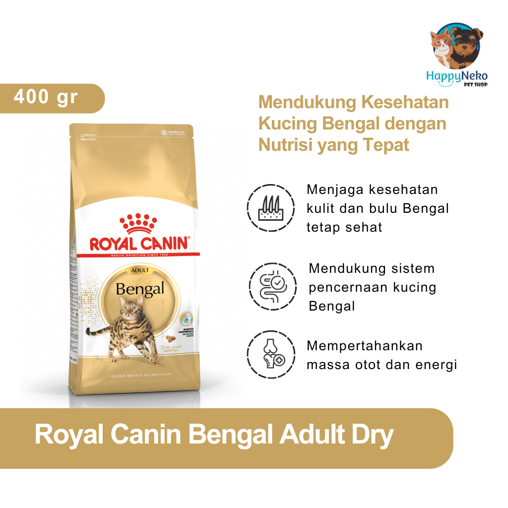 Jual ROYAL CANIN BENGAL 400GR FRESH PACK MAKANAN KUCING RAS BENGAL ...