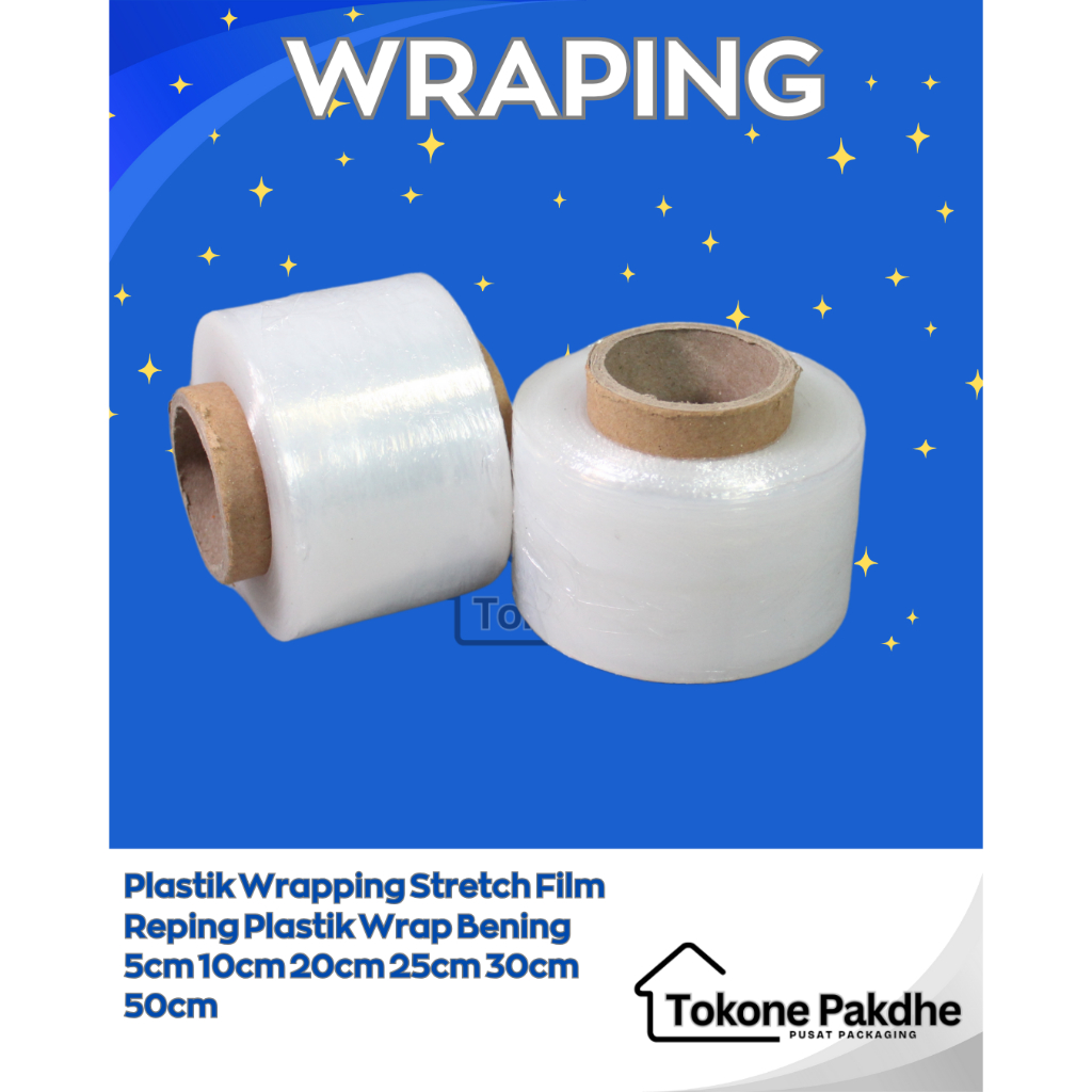 Jual Plastik Wrapping Stretch Film Reping Plastik Wrap Bening 5cm 10cm ...