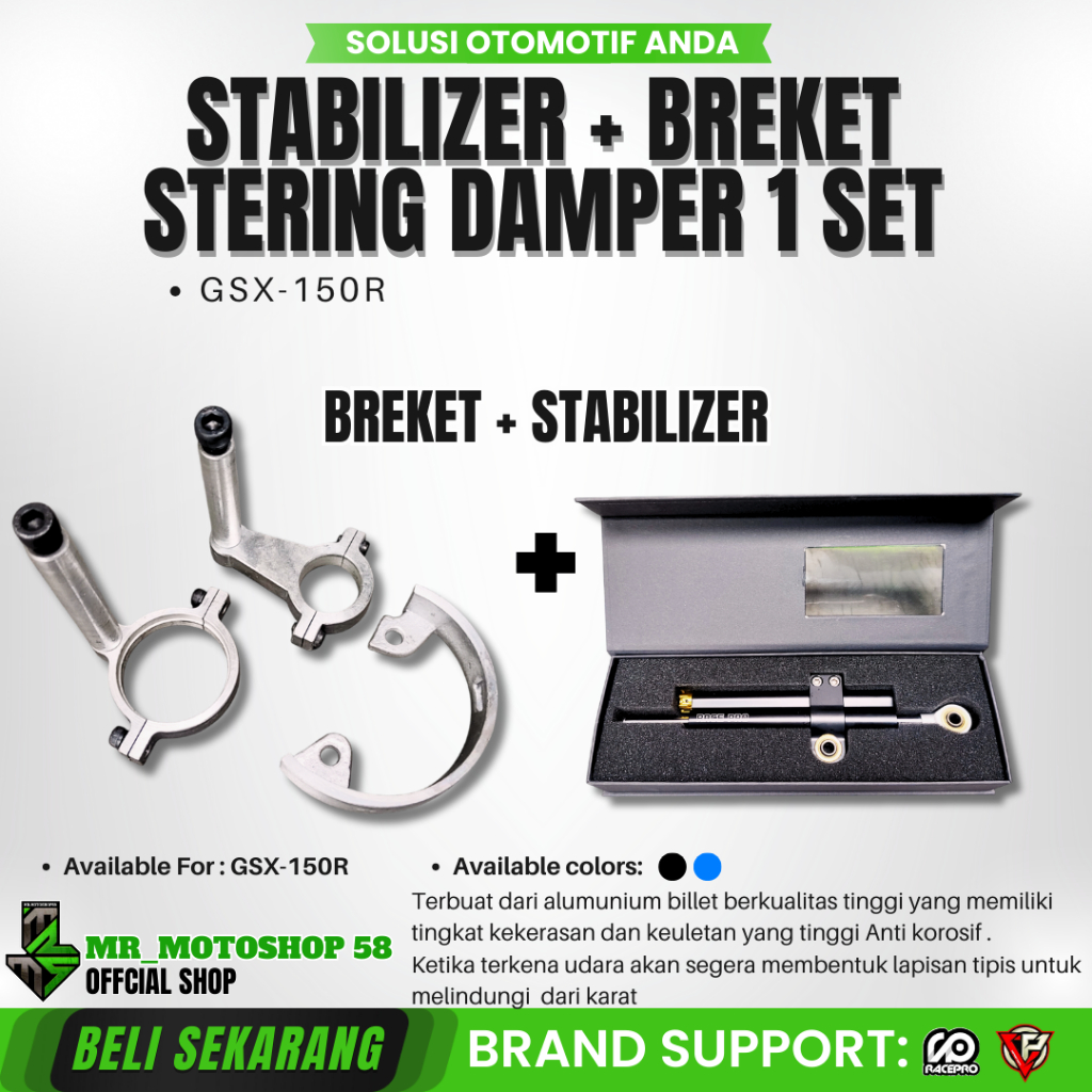 Jual BREKET STERING DUMPER GSX STERING DUMPER RACEPRO STABILIZER STANG ...