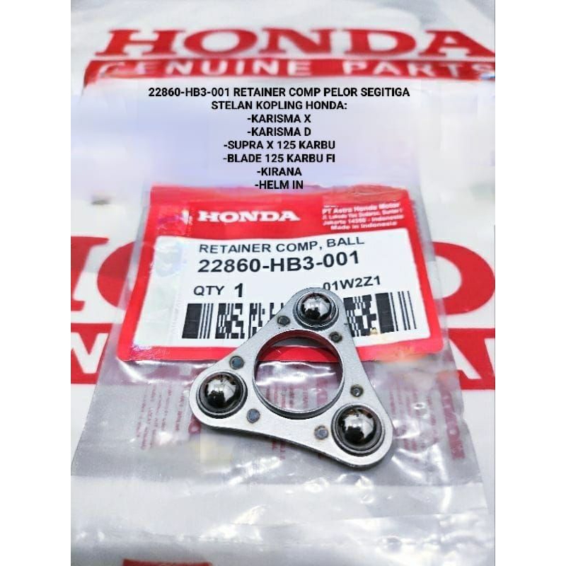 Jual RETAINER COMP BALL PELOR SEGITIGA STELAN KOPLING 22860-HB3-001 ...