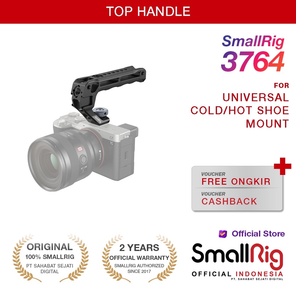 Jual SmallRig Top Handle with Cold Shoe（Lite）3764/3764 | Shopee Indonesia
